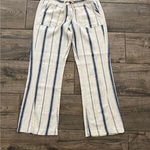 Roxy Cream Pants with Navy Stripes